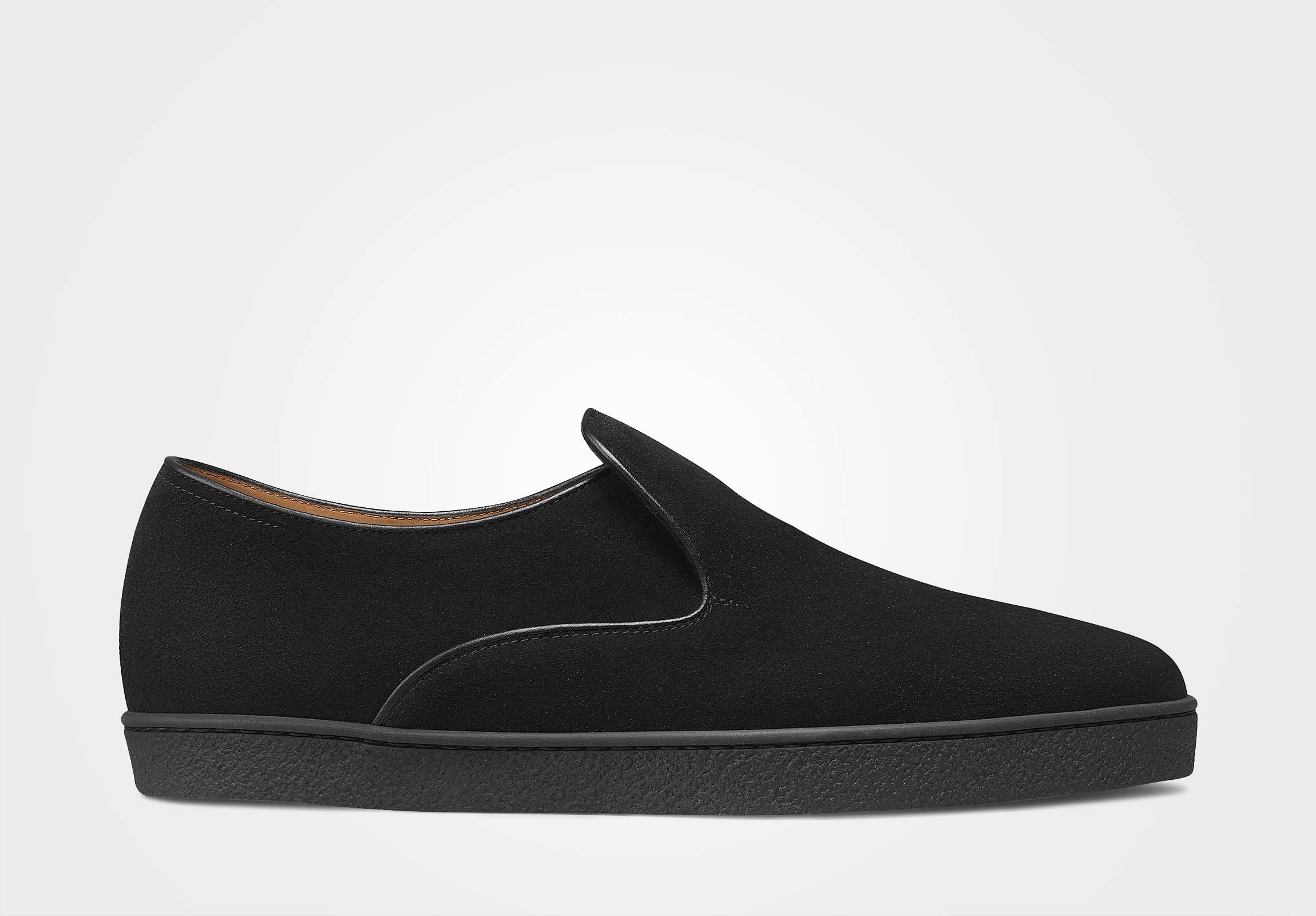 商品画像：JOHN LOBB Mens Haven Suede Leather Slip On Sneakers Dove 2