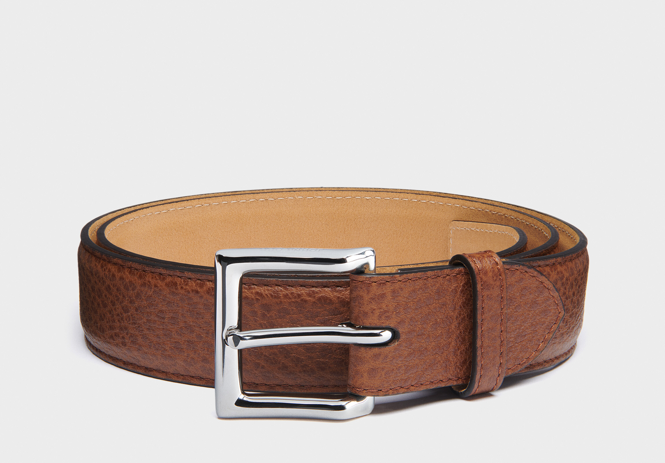 Vlogo Signature Calfskin Belt for Man in Saddle Brown